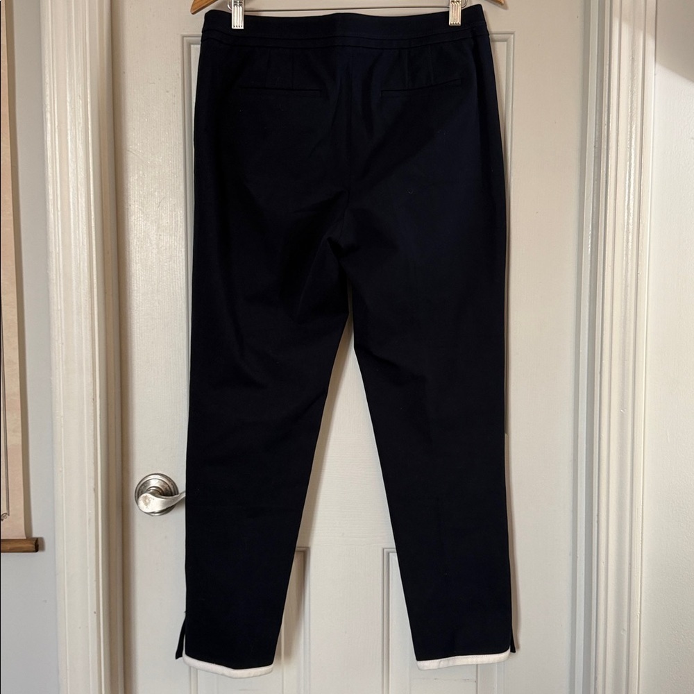 Talbots Navy Trousers white trim detail sz 8 - Picture 4 of 6
